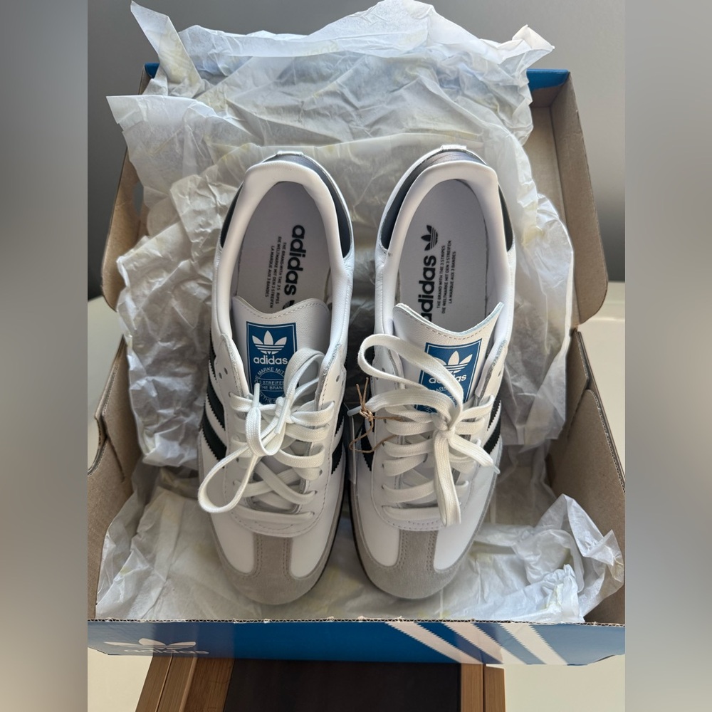 Adidas Samba White and Gray Classic Sneakers